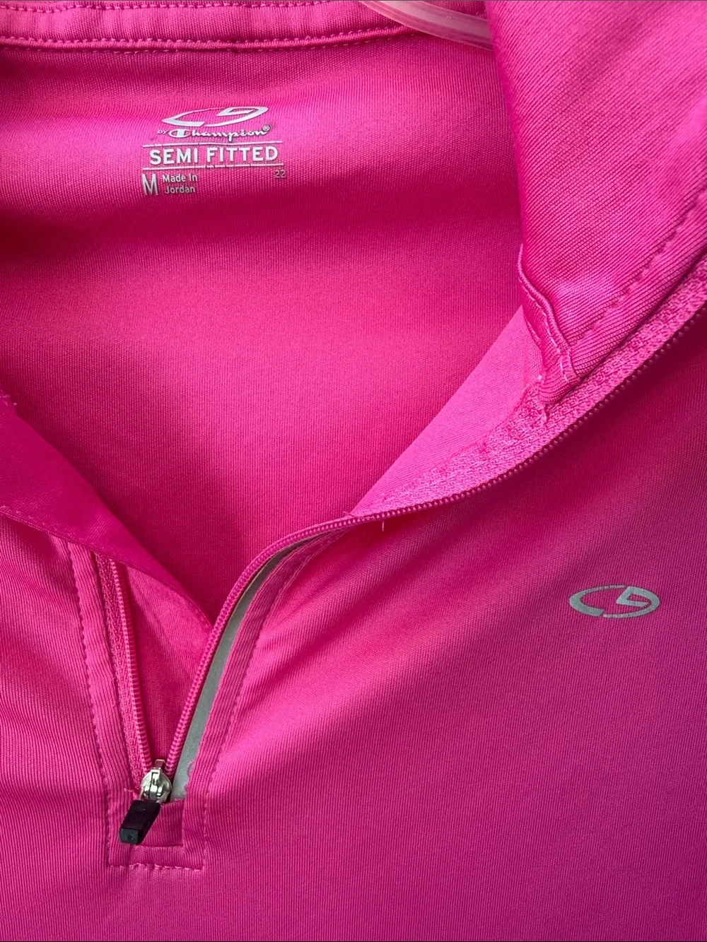 Champion Women's Long-Sleeve Hot Pink Quarter-Zip Performance Top